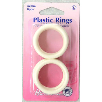 Hemline Plastic Rings - 32mm White