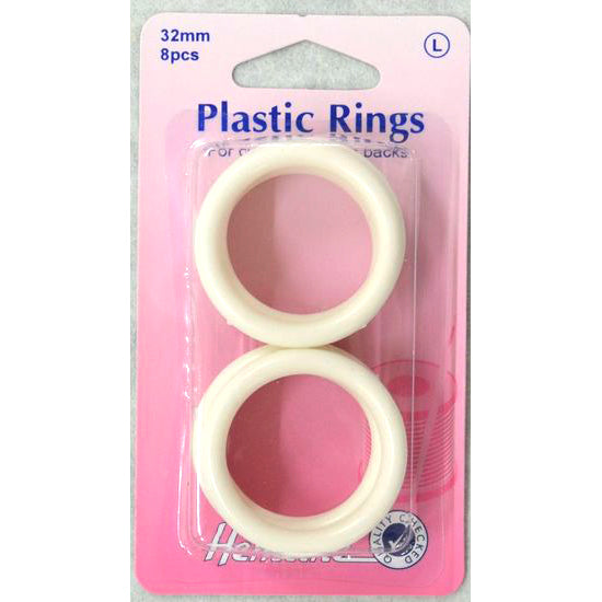 Hemline Plastic Rings - 32mm White