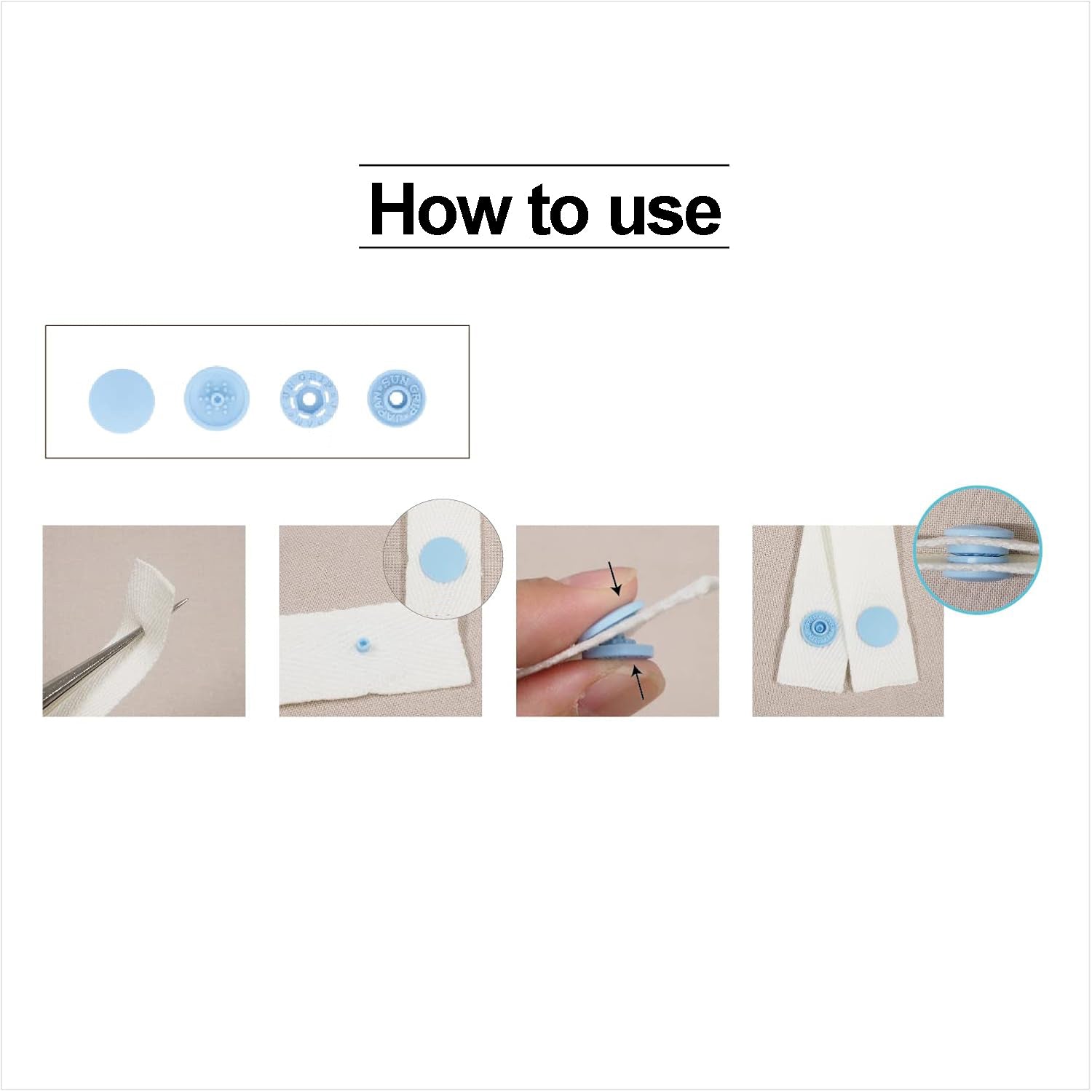 Sun Coccoh Tool Free Plastic Snap 13mm - 8 Sets
