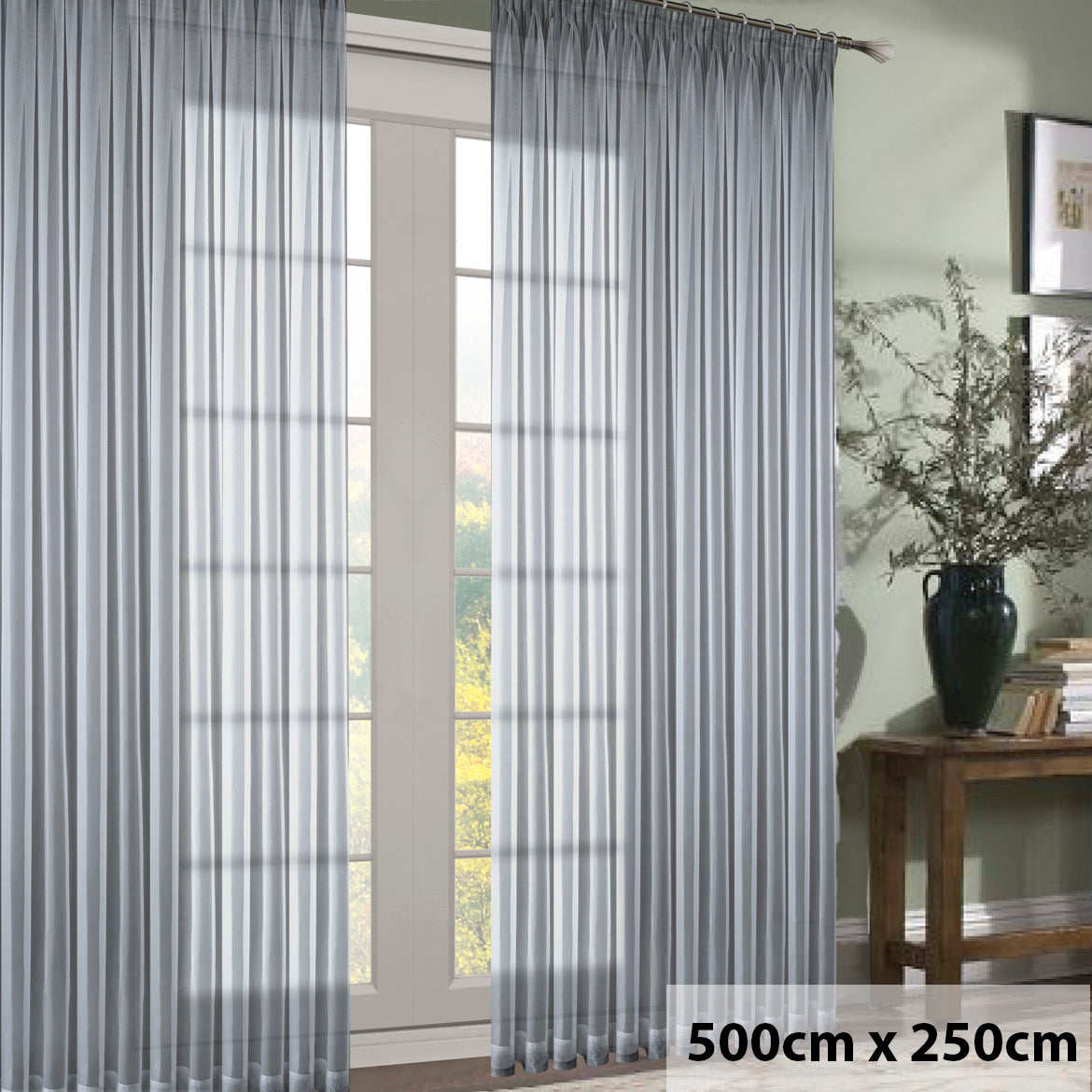Opal Sheer Pencil Pleat Curtain