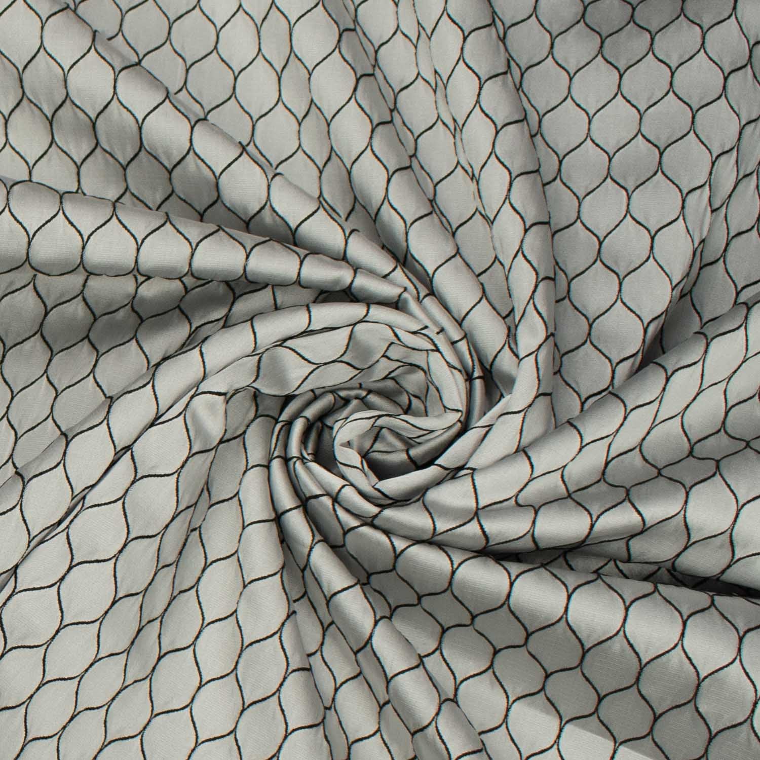 Turkish Curtaining/Upholstery Embroidered Honeycomb Sateen Jacquard