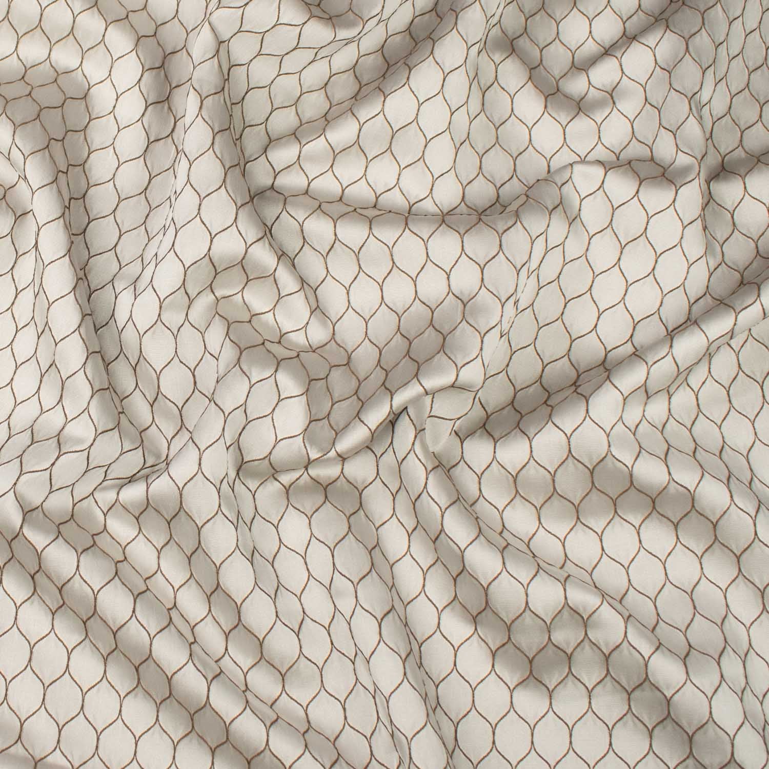 Turkish Curtaining/Upholstery Embroidered Honeycomb Sateen Jacquard