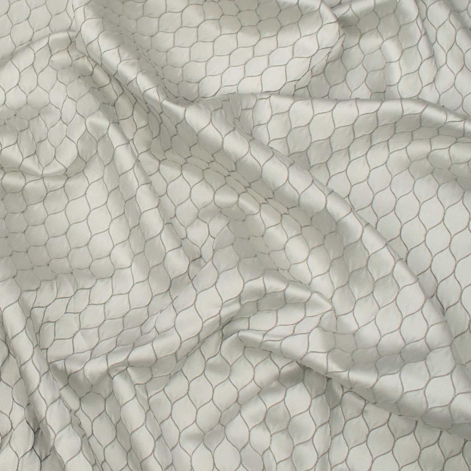 Turkish Curtaining/Upholstery Embroidered Honeycomb Sateen Jacquard