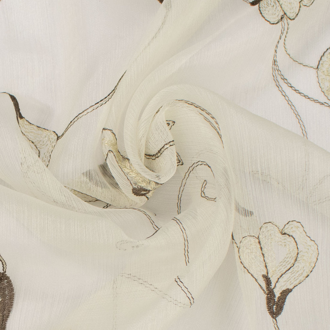 Turkish Lace Border Curtaining Sheer/Voile Paisley Embroidered