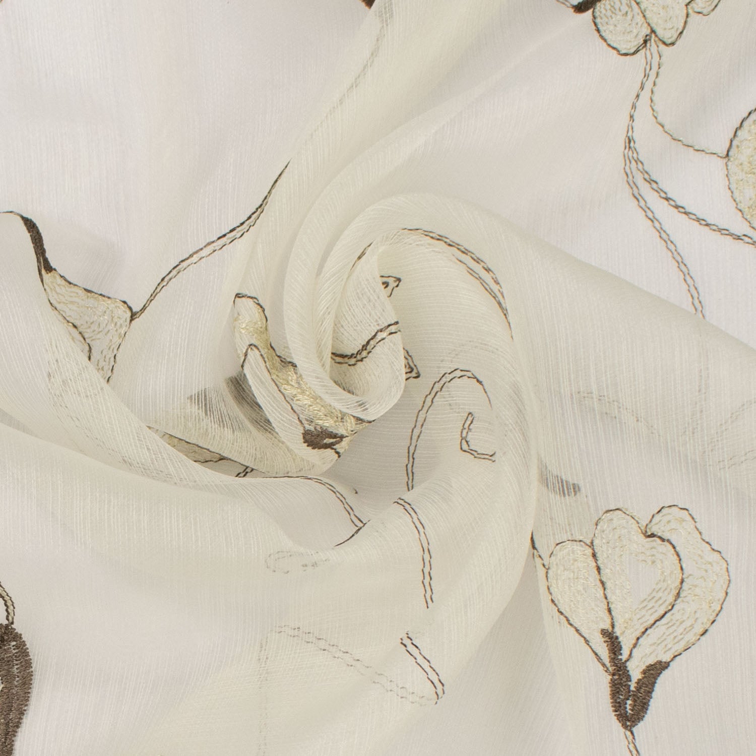 Turkish Lace Border Curtaining Sheer/Voile Paisley Embroidered