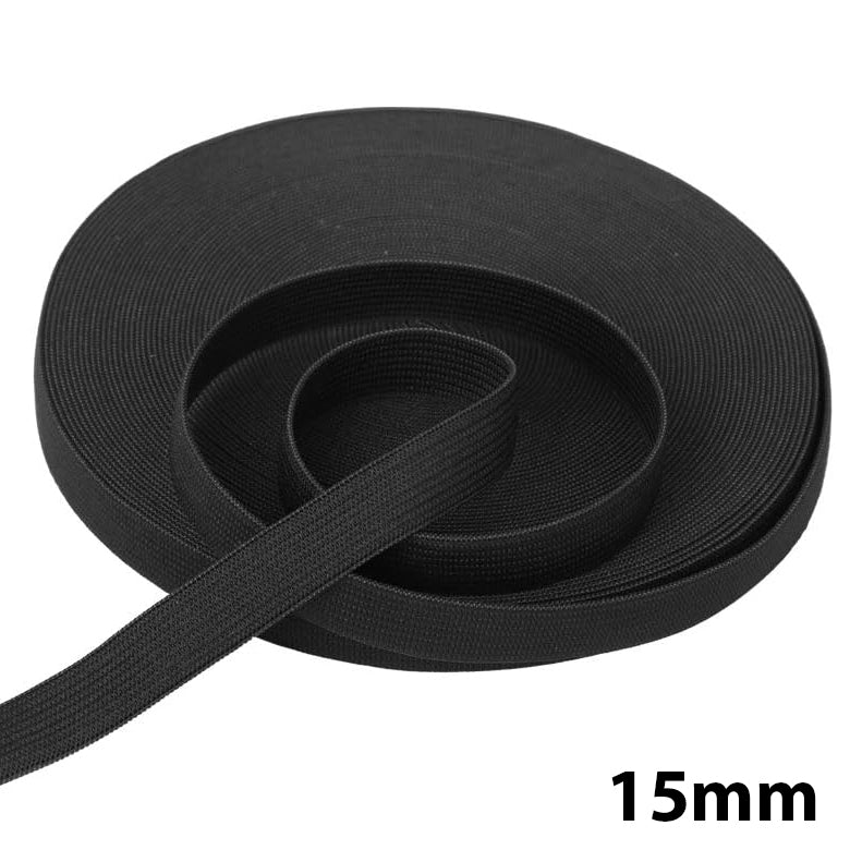 Knitted Elastic Black & White - 30M Roll