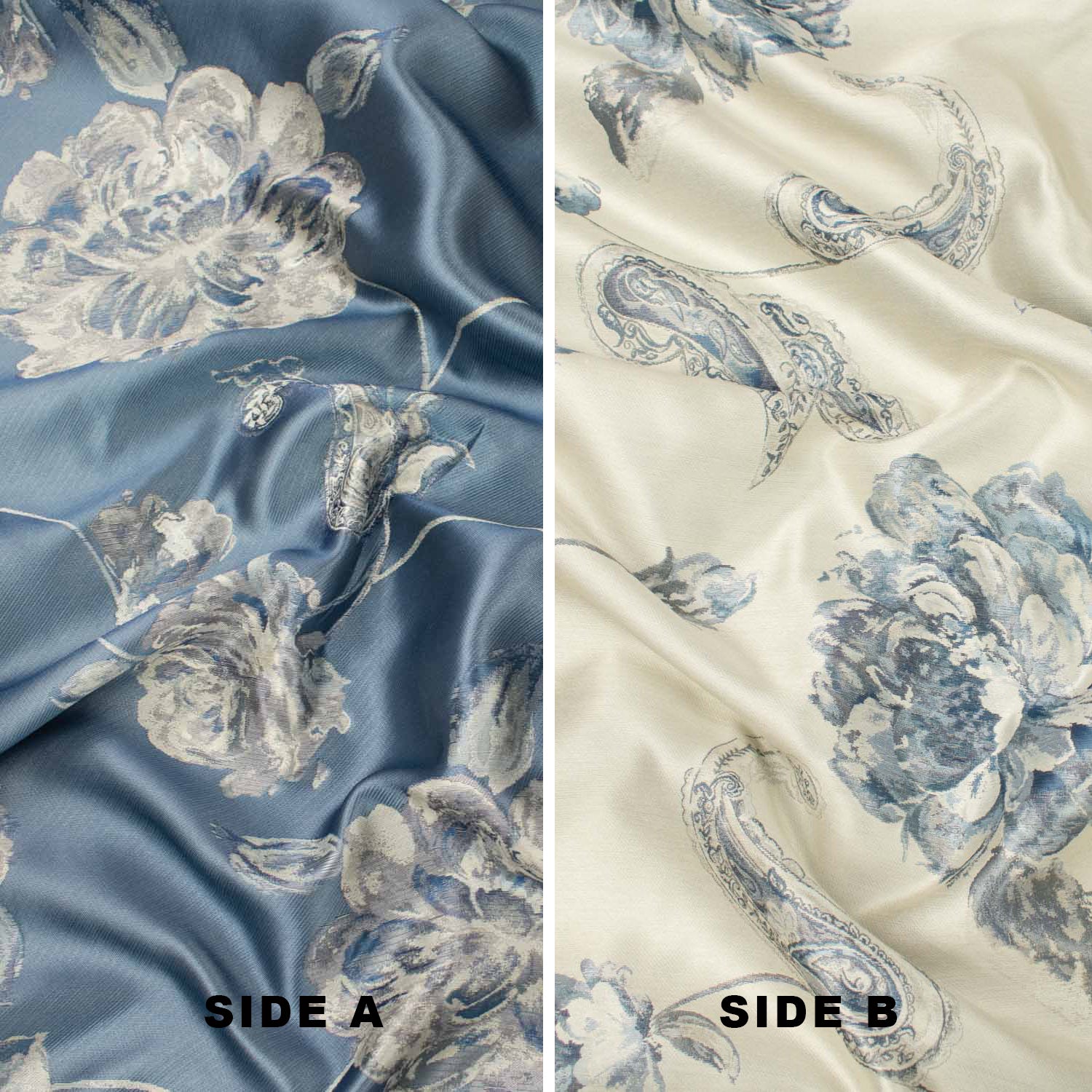 Turkish Curtaining/Upholstery Embroidered Reversible Floral Brocade