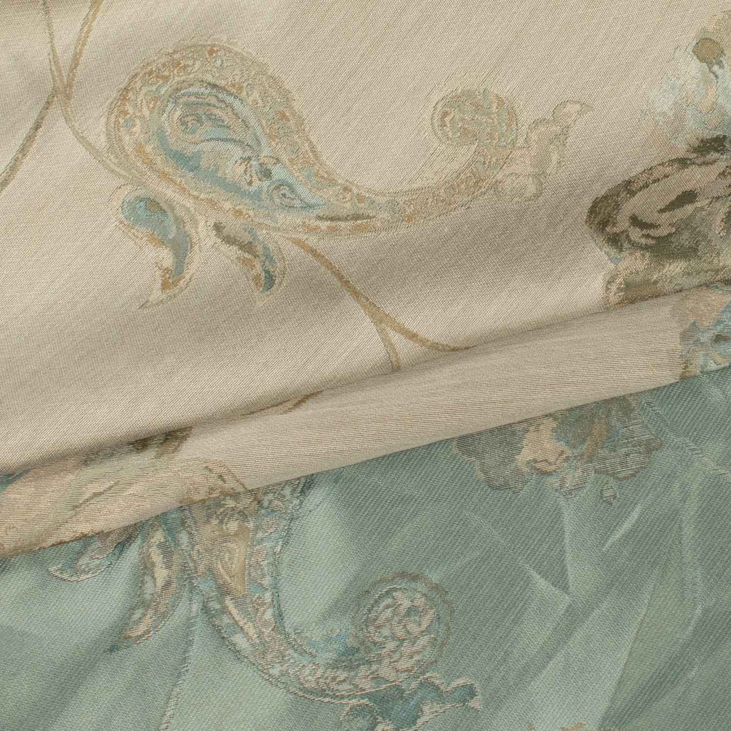 Turkish Curtaining/Upholstery Embroidered Reversible Floral Brocade