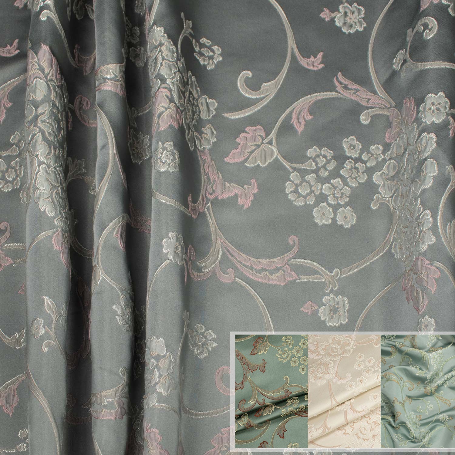 Floral Vines by Verdi - Curtaining/Upholstery Turkish Embroidered Jacquard/Brocade