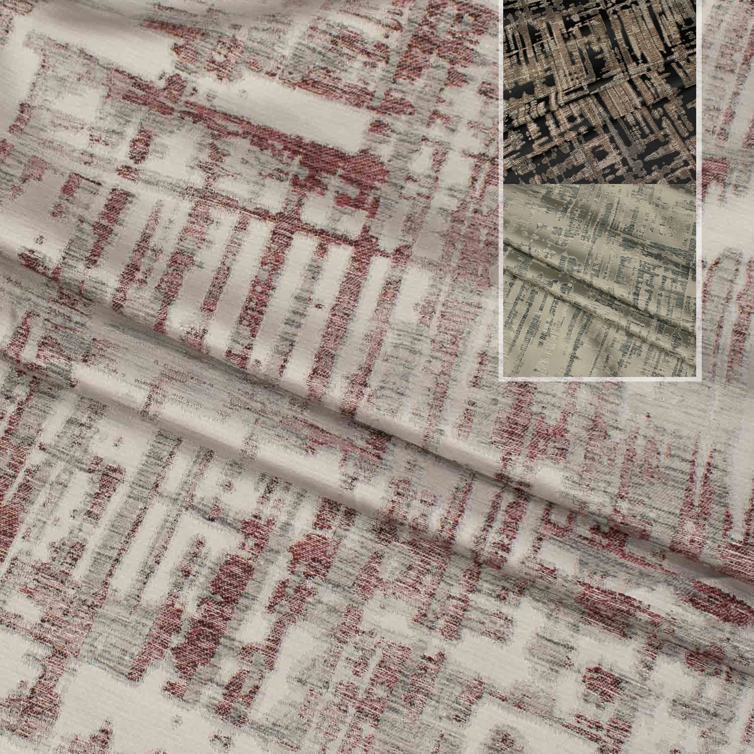 Turkish Curtaining/Upholstery Abstract Textured Jacquard