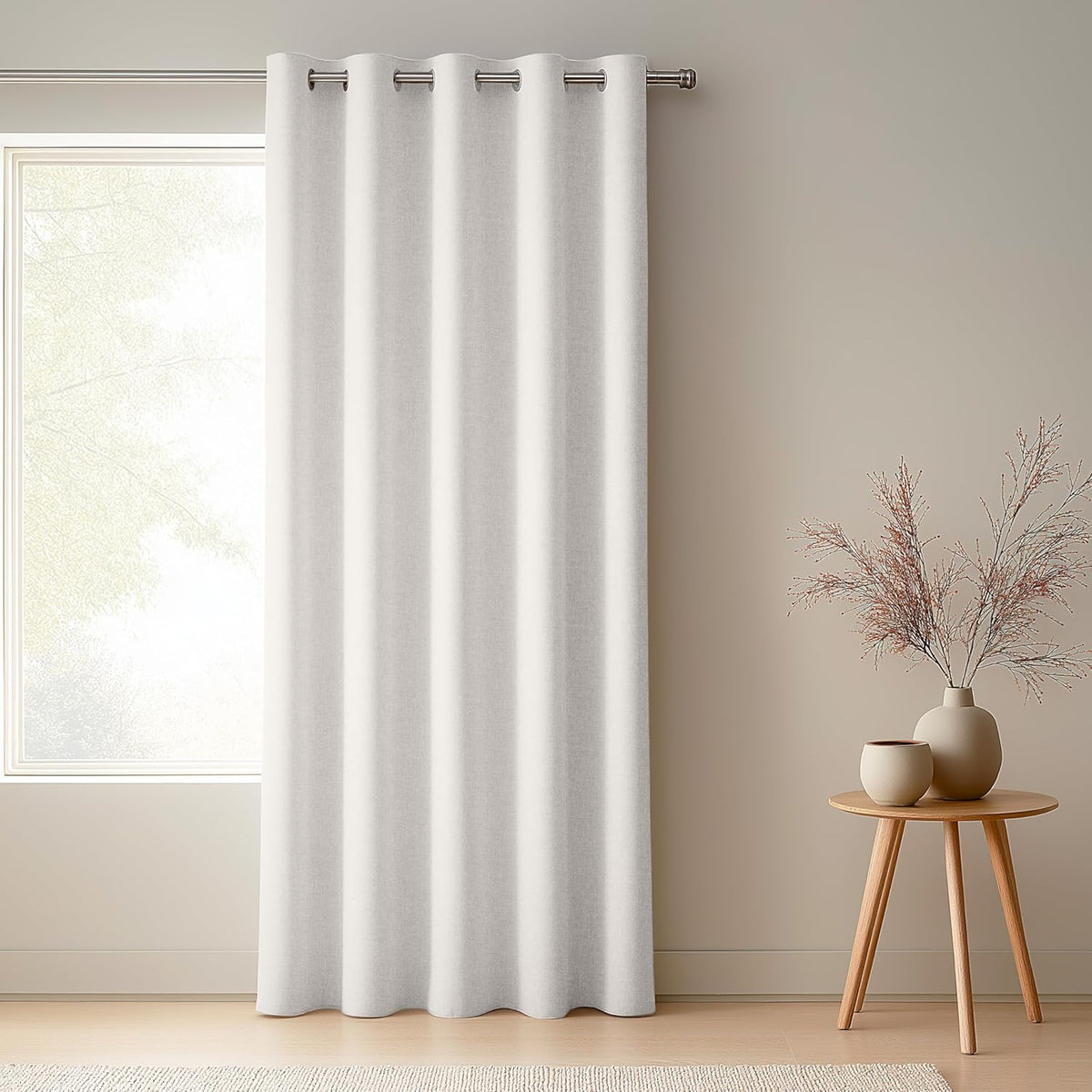 Outback Linen-Look Blockout Ring Top Ready Made Curtain – Linen | Wattle & Bourke