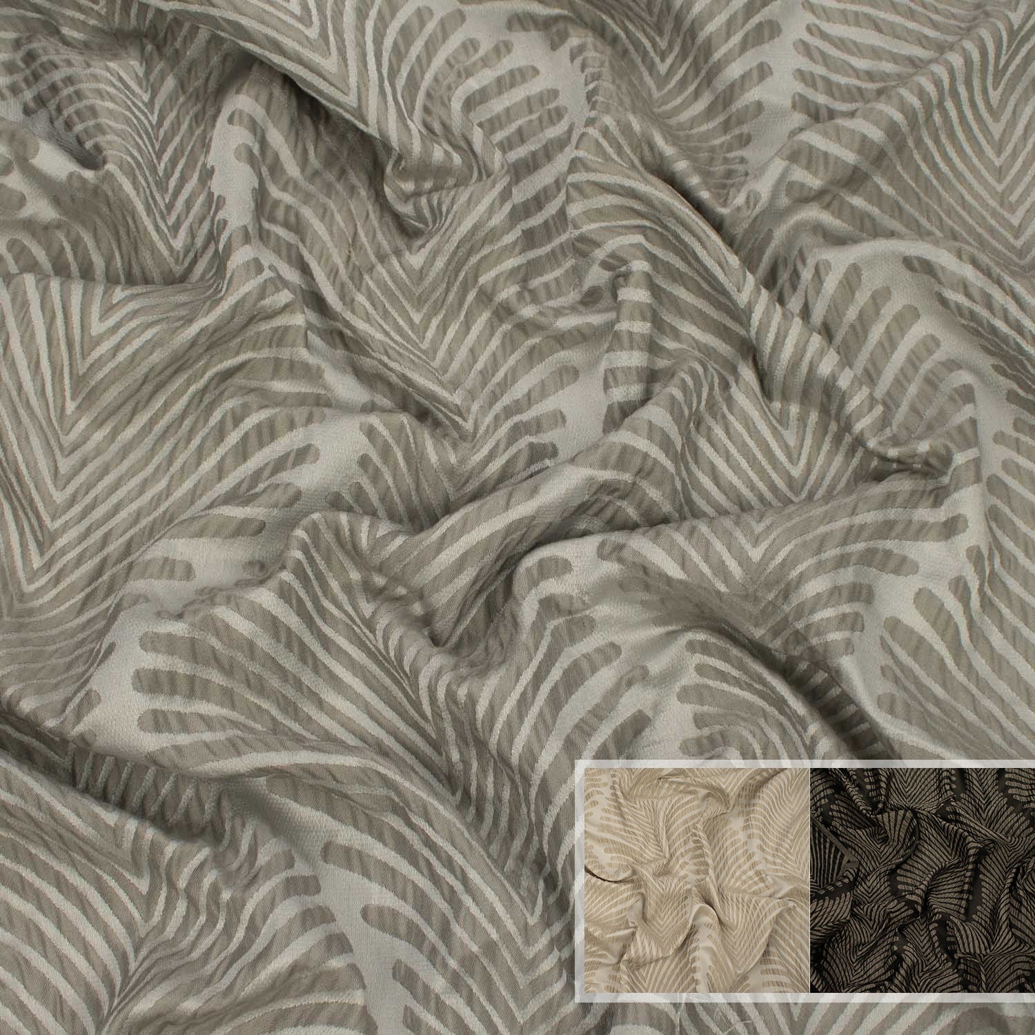 Turkish Curtaining/Upholstery Geometric Leaves Jacquard