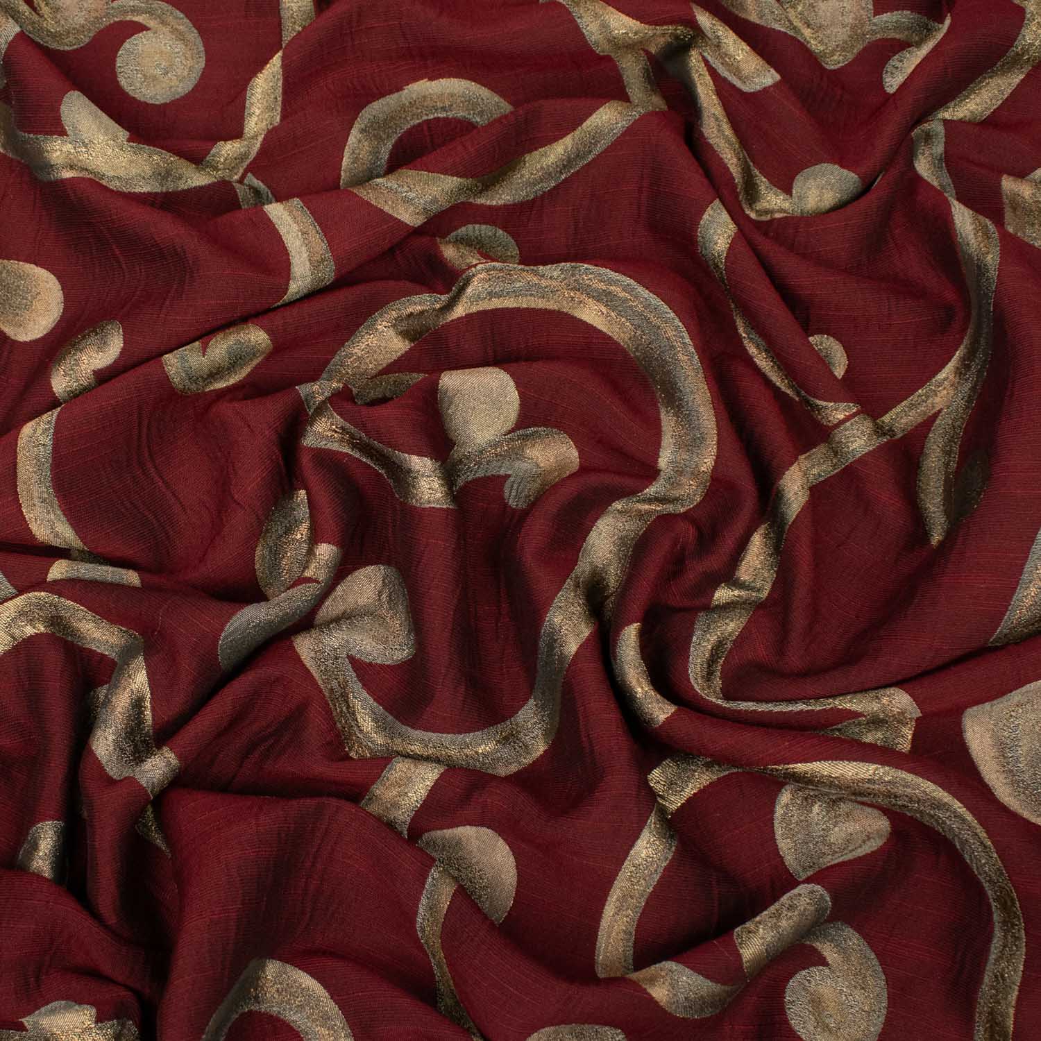 Turkish Curtaining/Upholstery Embroidered Metallic Vines Jacquard