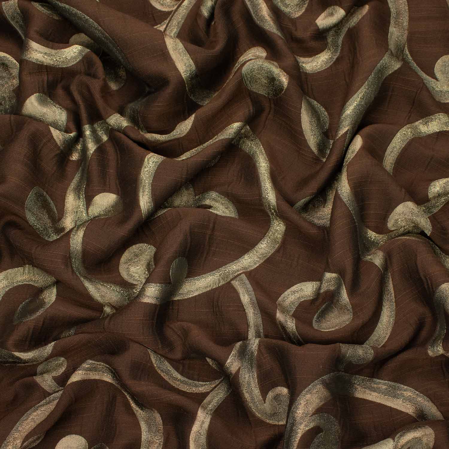Turkish Curtaining/Upholstery Embroidered Metallic Vines Jacquard