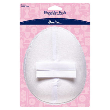 Hemline Shoulder Pads Raglan Style Covered Medium White