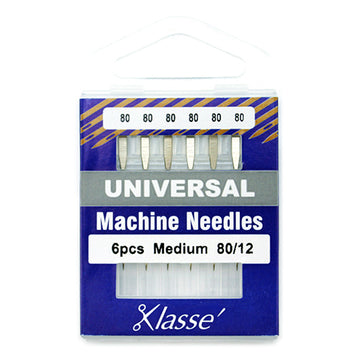 Klasse Sewing Machine Needles Universal Size 80/12 - 6 Per Cassette
