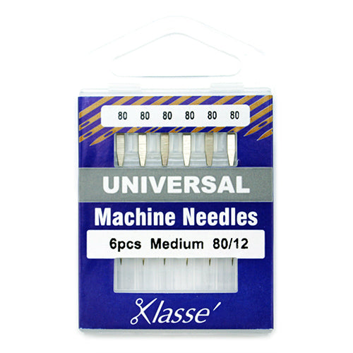 Klasse Sewing Machine Needles Universal Size 80/12 - 6 Per Cassette
