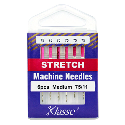 Klasse Sewing Machine Needles Stretch Size 75/11 - 6 Per Cassette