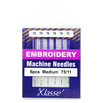Klasse Sewing Machine Needles Embroidery Size 75/11 - 6 Per Cassette