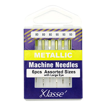 Klasse Sewing Machine Needles Metallic Mix 80/90 - 6 Per Cassette