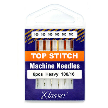 Klasse Sewing Machine Needles Top Stitch Size 100/16 - 6 Per Cassette