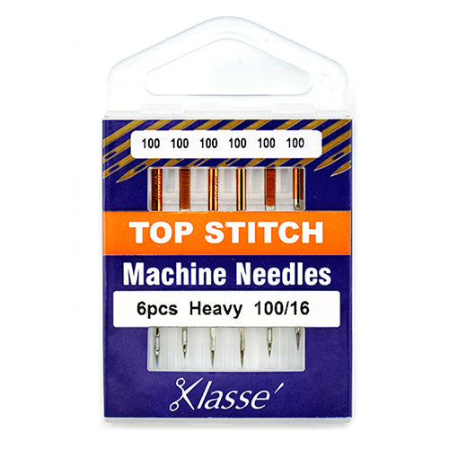 Klasse Sewing Machine Needles Top Stitch Size 100/16 - 6 Per Cassette