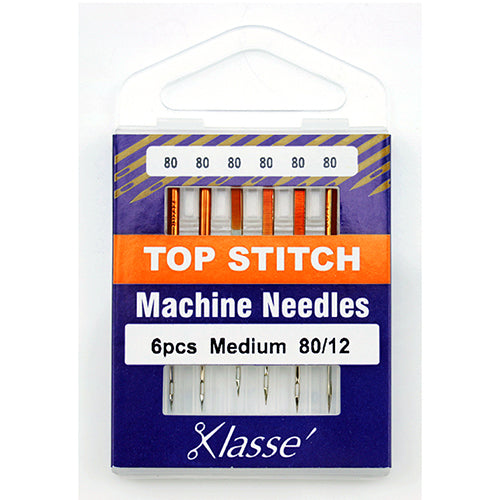 Klasse Sewing Machine Needles Top Stitch Size 80/12 - 6 Per Cassette