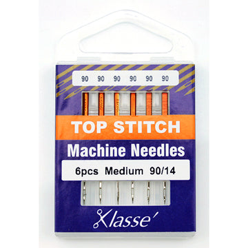 Klasse Sewing Machine Needles Top Stitch Size 90/14 - 6 Per Cassette