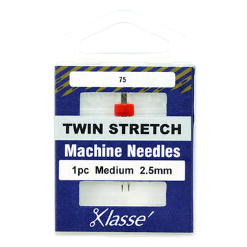 Klasse Sewing Machine Needles Twin-Stretch Size 75/2.5mm - 1 Per Cassette