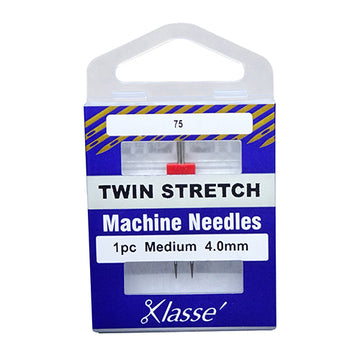 Klasse Sewing Machine Needles Twin-Stretch Size 75/4.0mm - 1 Per Cassette
