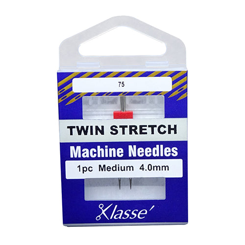 Klasse Sewing Machine Needles Twin-Stretch Size 75/4.0mm - 1 Per Cassette