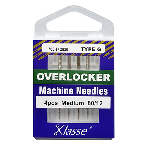 Klasse Sewing Machine Needles Overlocker/Serger Size 80/12 (170G) - 4 Per Cassette