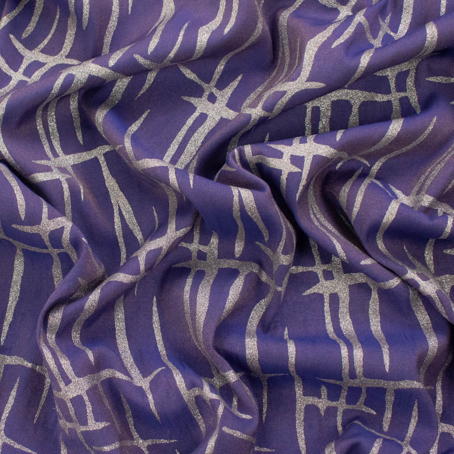 Abstract Lurex Crepe Silver Foil