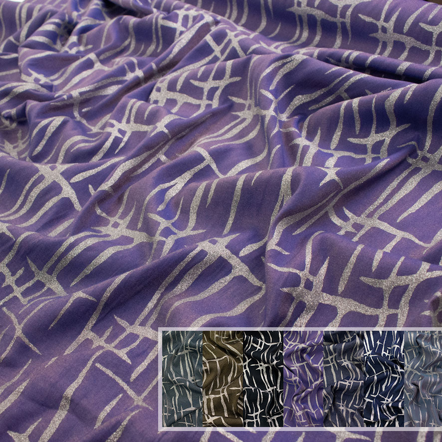 Abstract Lurex Crepe Silver Foil