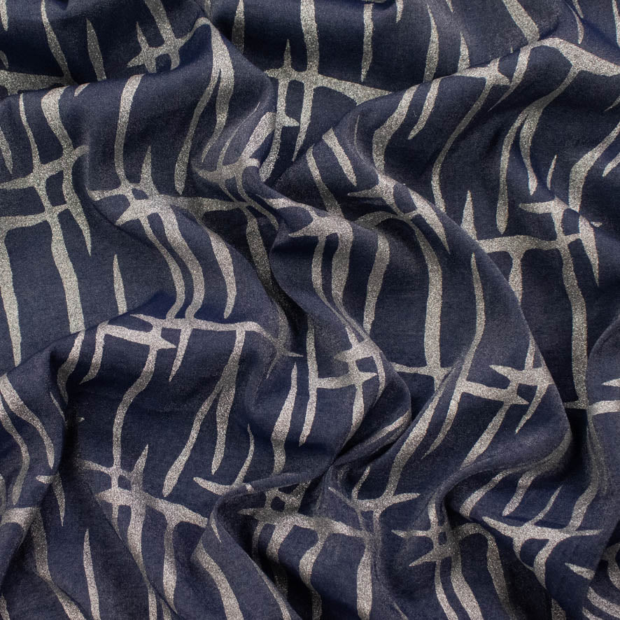 Abstract Lurex Crepe Silver Foil