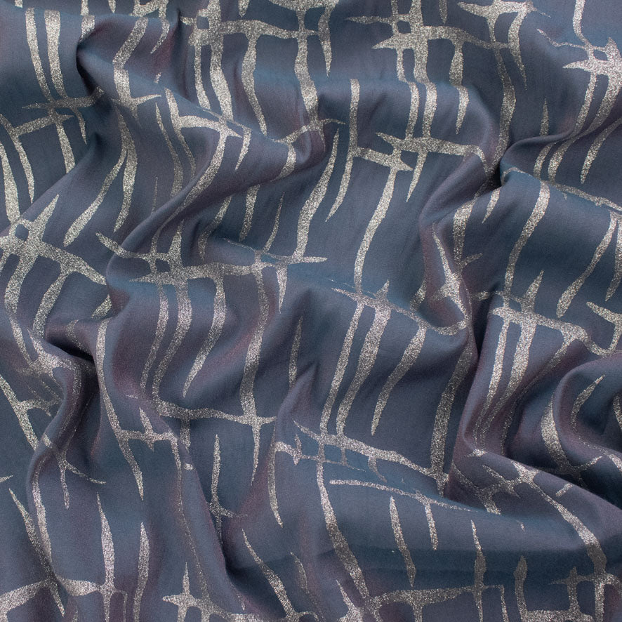 Abstract Lurex Crepe Silver Foil