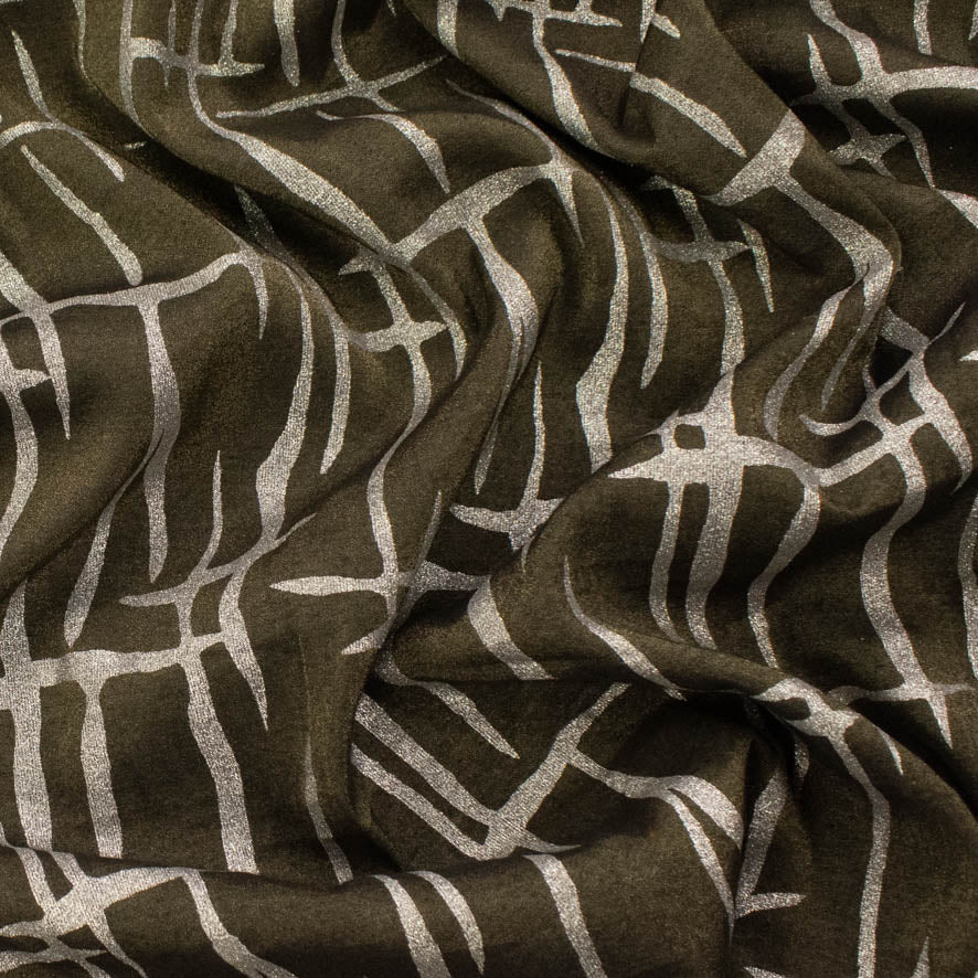 Abstract Lurex Crepe Silver Foil