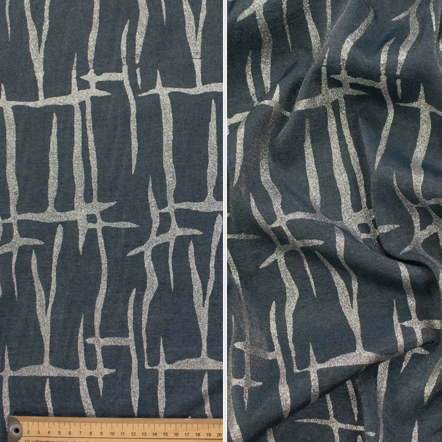 Abstract Lurex Crepe Silver Foil