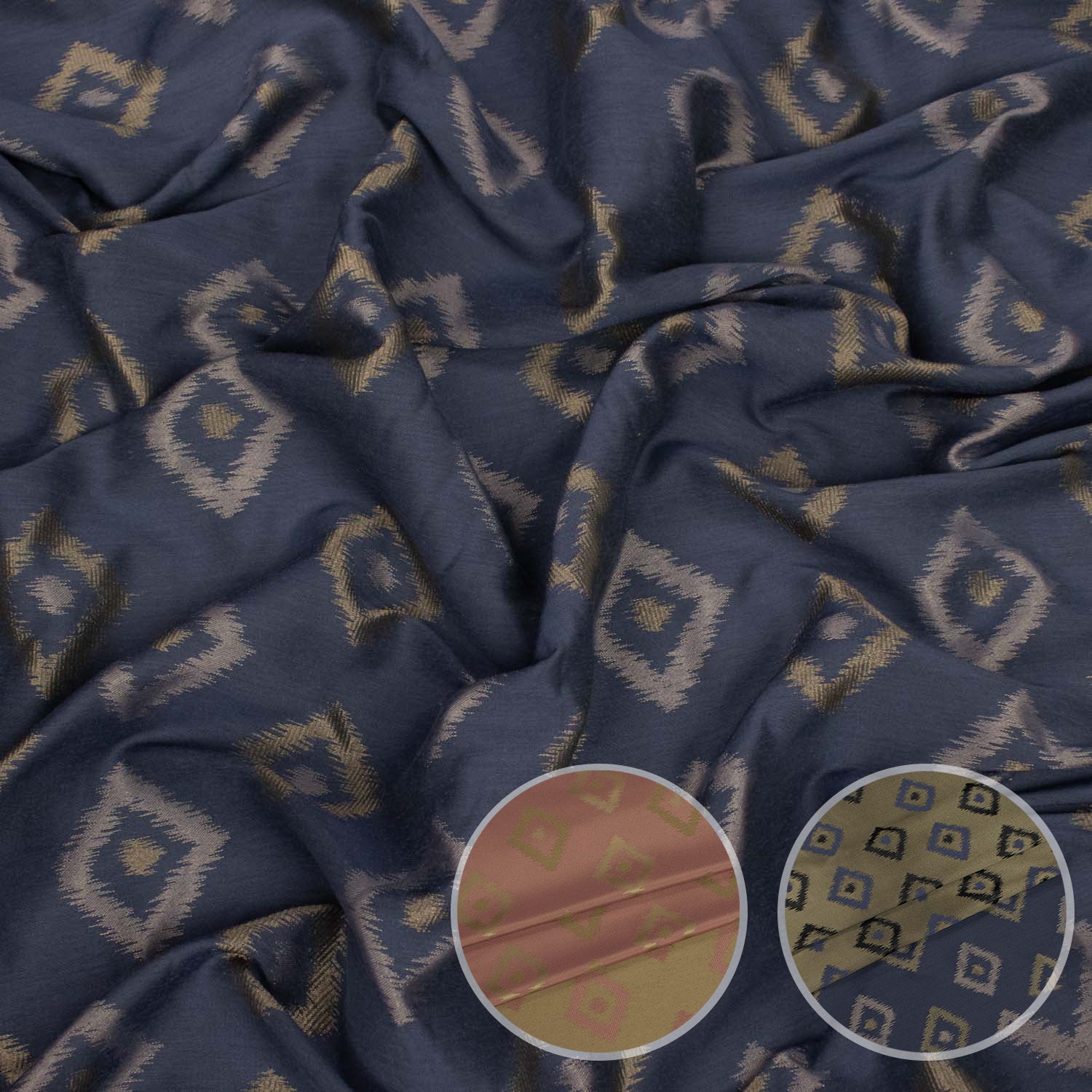 Accent by Zepel - Curtaining/Upholstery Rhombus Reversible Embossed Jacquard