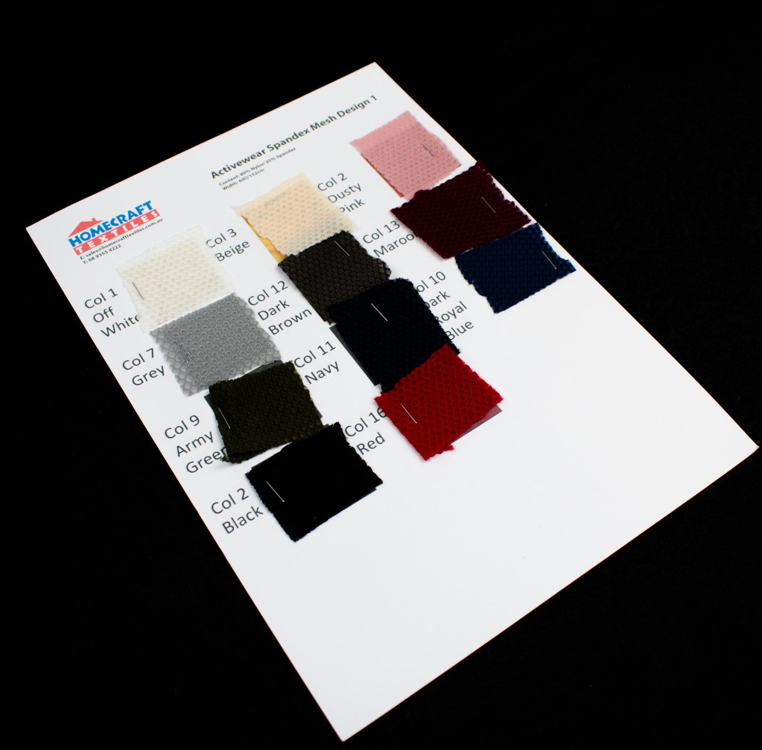 Activewear Spandex Mesh Sample Book