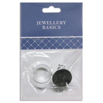 Adjustable Ring Base 18mm Bright Silver 2Pcs