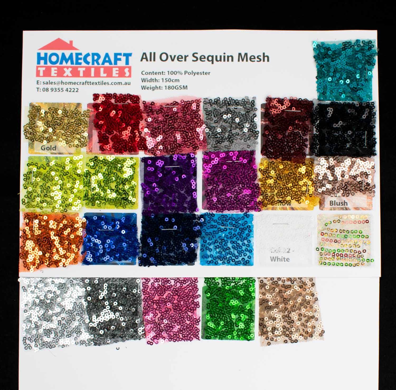 All Over Sequin Mesh Sample Book