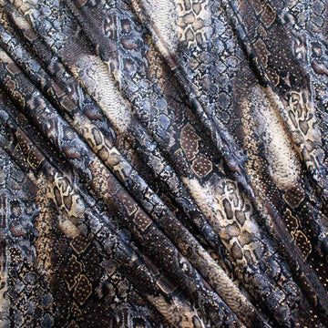 Lurex Velvet Spandex Animal Print Gold Foil Snake Skin