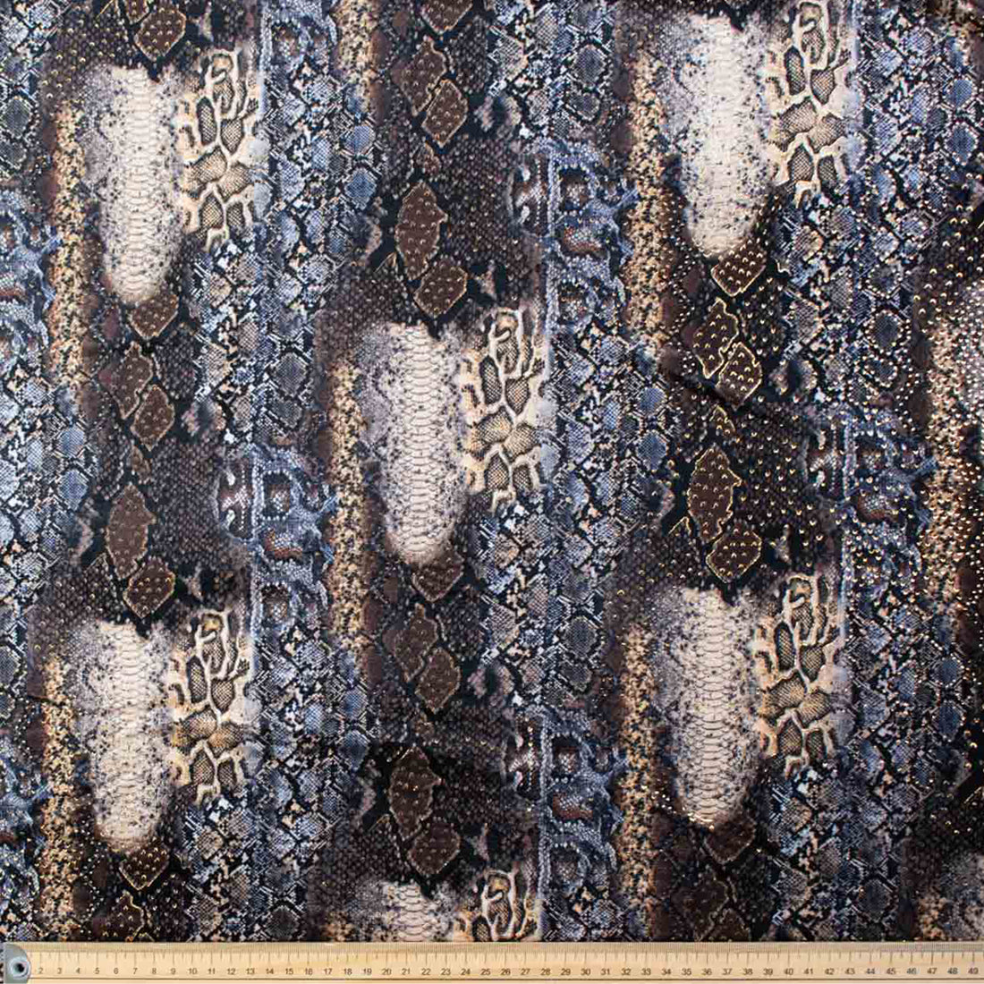 Lurex Velvet Spandex Animal Print Gold Foil Snake Skin