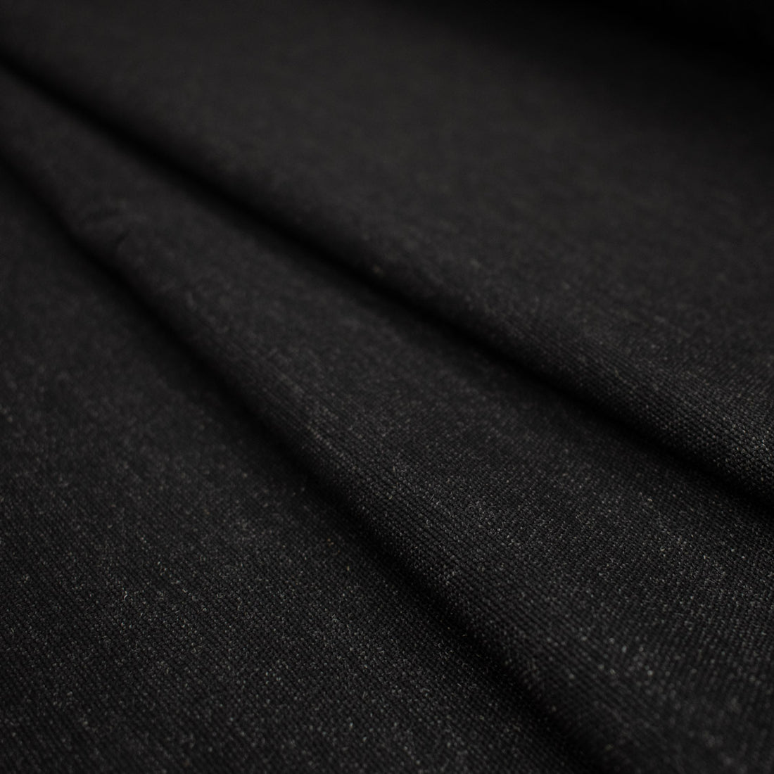 Wool Suiting Heavy Weight Design-13 Black Stiff