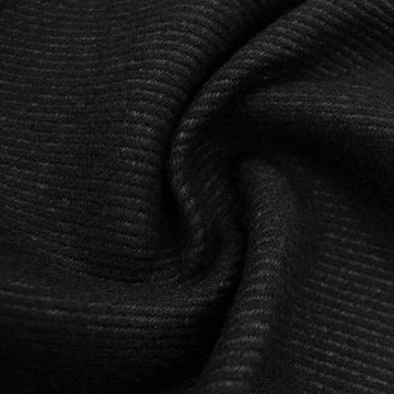 Wool Suiting Medium Weight Design-43 Black Slight Stretch