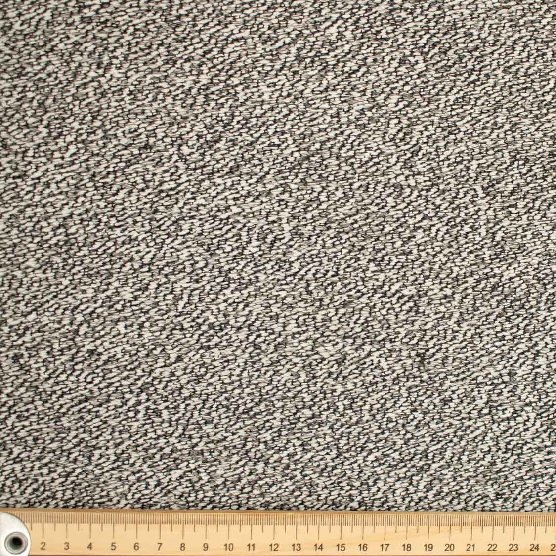 Wool Suiting Light to Medium Weight Design-64 Black & White Boucle