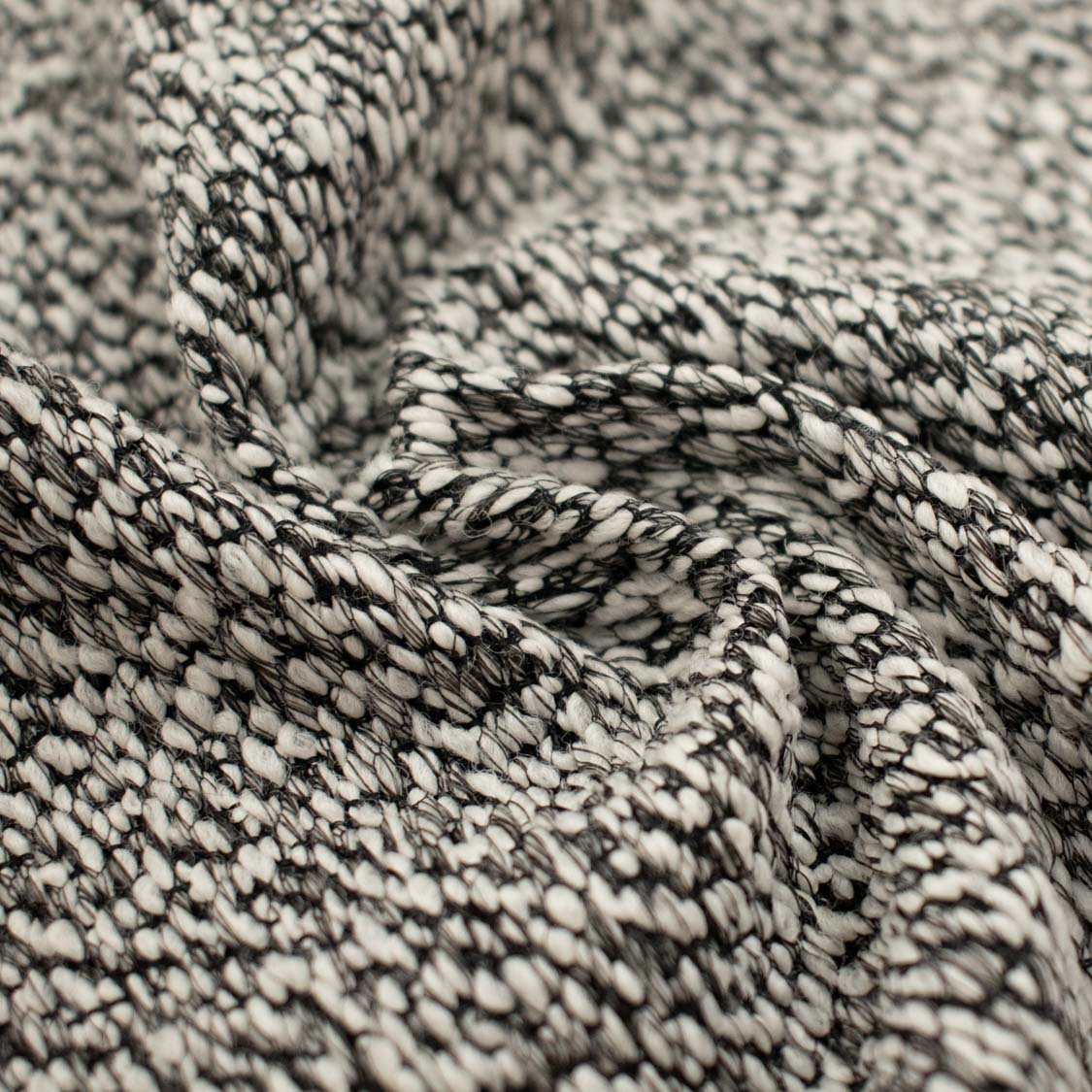 Wool Suiting Light to Medium Weight Design-64 Black & White Boucle