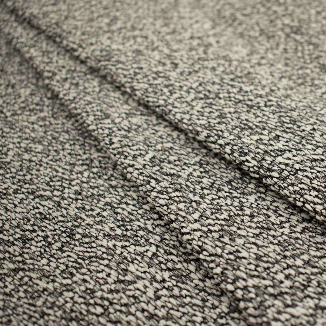 Wool Suiting Light to Medium Weight Design-64 Black & White Boucle