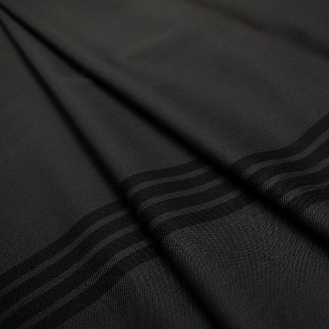 Wool Suiting Light Weight Design-79 Black Stripes on Dark Grey